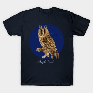 Owl on Branch Night T-Shirt